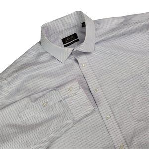 Tasso Elba Men's Dress Shirt Regular Fit Non-Iron XL 17x34/35 Striped White/Pink